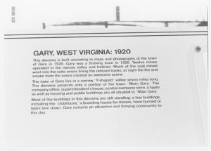 Coal mining exhibit panel, Gary, West Virginia section, 1982