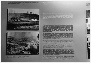 Coal mining exhibit panel, Monongah explosion section, 1982
