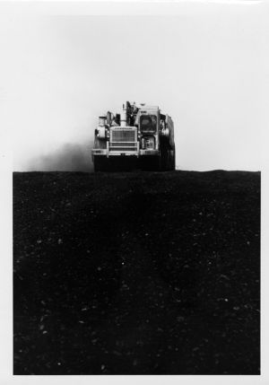 Scraper moving coal supply, circa 1970s