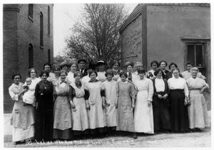 Coal miners wives aiding strikers in Ludlow, Colorado, circa 1910s