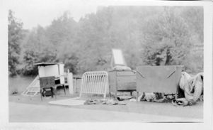 Evicted coal miner's belongings in Monongah, West Virginia, circa 1920s