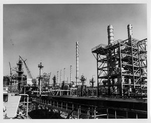 Hydrogenation area of coal processing plant, circa 1970s
