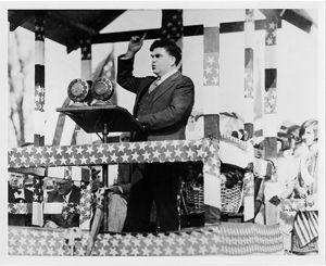 John L. Lewis speaking at coal miner rally, circa 1930s