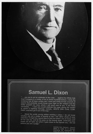 Coal mining exhibit panel, Samuel L. Dixon quote and image, 1982