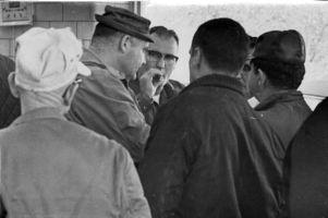 Miners' families waiting for information after Farmington Mine Disaster, 1968-11