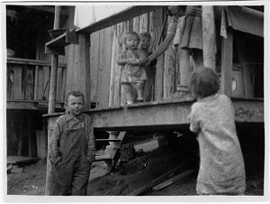 Coal miner's family at home in Coal Creek, Tennessee, circa 1930s