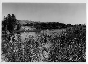 Mined area in Wyoming reclaimed as a lake, circa 1970s