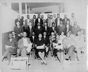 Union member group photograph, circa 1940s