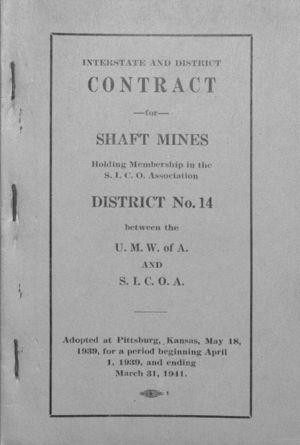 Agreement between Southwestern Interstate Coal Operators' Association (Shaft Mines) and United Mine Workers of America, District No. 14, 1939-04-01 to 1941-03-31