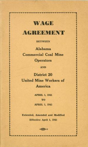 Agreement between Alabama Commercial Coal Mine Operators and United Mine Workers of America, District No. 20, 1941-04-01 to 1945-04-01
