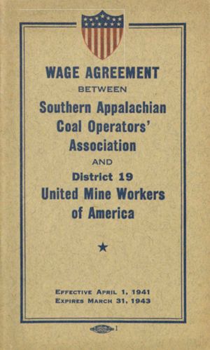 Agreement between Southern Appalachian Coal Operators' Association and United Mine Workers of America, District No. 19, 1941-04-01 to 1943-03-31