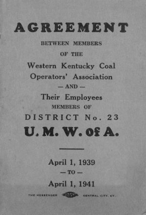Agreement between Western Kentucky Coal Operators' Association and United Mine Workers of America, District No. 23, 1939-04-01 to 1941-04-01