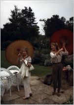 Ginger Mercer visiting a friend in England