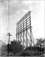 Storer Company metal used to erect a billboard, 1965