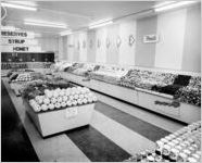 Big Apple Store produce department [black and white]
