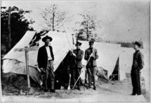 Soldiers in a tent city, 1967