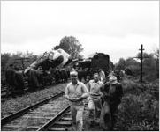 Freight train wreck in Austell, Georgia