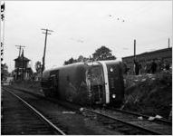 Trackless trolley wreck