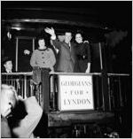 Governor Carl Sanders on the "Inauguration Special" (waving)