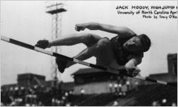Jack Moody (University of North Carolina), high jump, 6 ft., Grant Field, Atlanta, April 12, 1947.