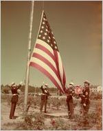 U.S. Marines raising flag, Atlanta, 1950