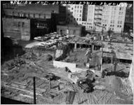 Downtown parking garage under construction, 1955