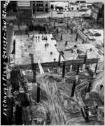 Downtown parking garage under construction, 1955