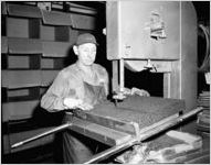 Man operating saw
