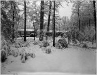Buckhead mansion covered in snow, 1960