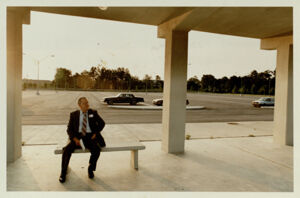 Billy Patrick waits for a bus at a MARTA park-and-ride station, June 6, 1991
