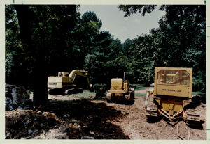 Bulldozers at the site of the Durand Farm area, August 10, 1992