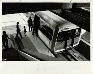 Passengers Board MARTA Rail Train, April 3, 1978