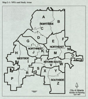 City of Atlanta, NPU's and Study Areas