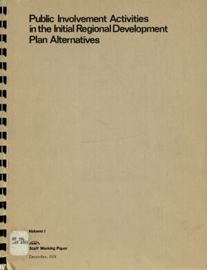 Public involvement activities in the initial regional development plan alternatives