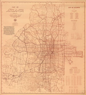 Map of Atlanta; City of Atlanta Major Thoroughfares