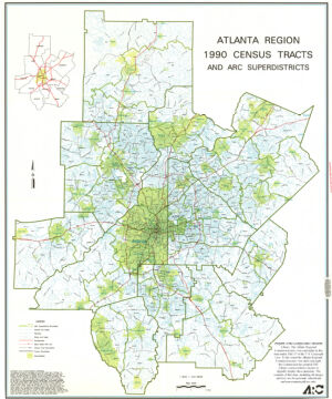 Atlanta Region 1990 Census Tracts and ARC Superdistricts