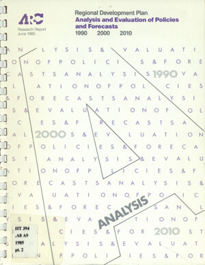Regional development plan, 1985: Analysis and evaluation of policies and forecasts