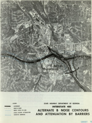 Interstate 485: Alternate B Noise Contours and Attenuation by Barriers