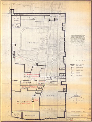 Bedford-Pine Urban Redevelopment Area: Zoning Changes Map