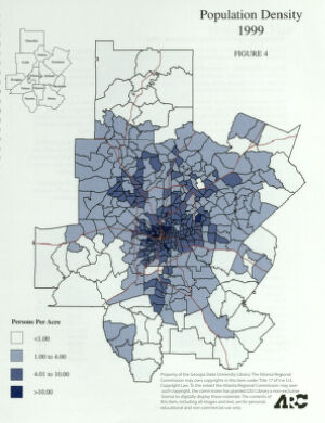 Atlanta Region Population density (in acres):1999