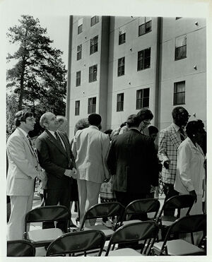 Atlanta Subsidized Housing, Atlanta Housing Authority Administration Outside Hightower Manor Housing Project Open House, June 10, 1983