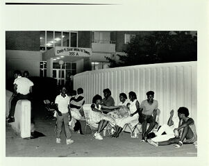 Atlanta Subsidized Housing, Residents Congregate Outside Cosby A. Spear Memorial Towers Housing Project