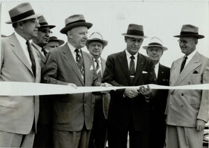 Griffin Cuts Ribbon in Expressway Opening. May 15, 1955