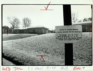Signs on Howell Mill And Collier Roads, February 23, 1977