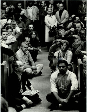 Latecomers Sit In Aisle at Zoning Meeting, November 16, 1972