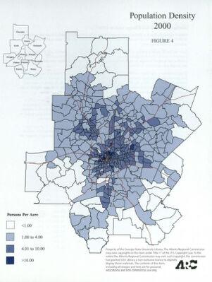 Atlanta Region Population density (in acres):2000