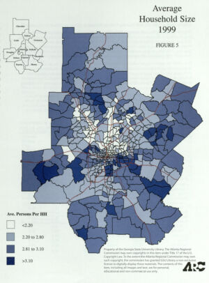 Atlanta Region Average Household Size: 1999