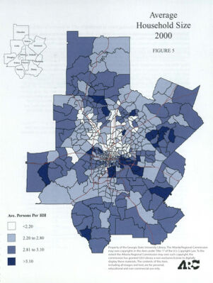Atlanta Region Average Household Size: 2000