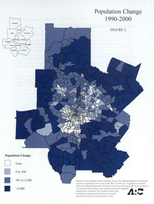 Atlanta Region Population change: 1990-2000