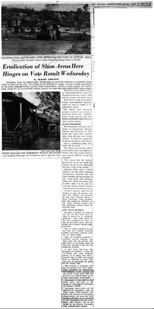 Atlanta Substandard Housing, Slum Clearance for Expressway Urban Renewal Project, April 15, 1957